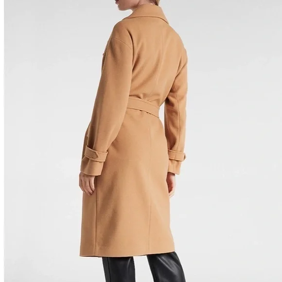 COPY - Belted Wrap Front Faux Wool Coat express size XL jacket